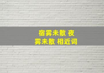 宿雾未散 夜雾未散 相近词